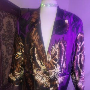 Purple tiger print blazer